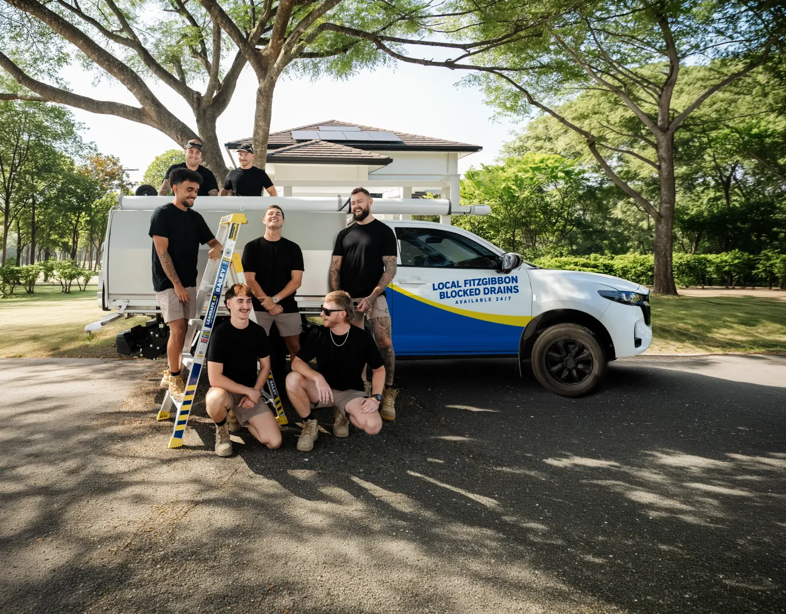 Local Fitzgibbon Blocked Drains team and ute